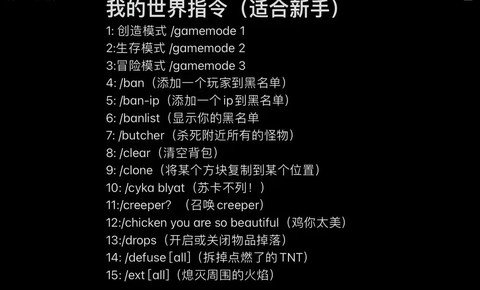 我的世界怎么指令大全[图1]